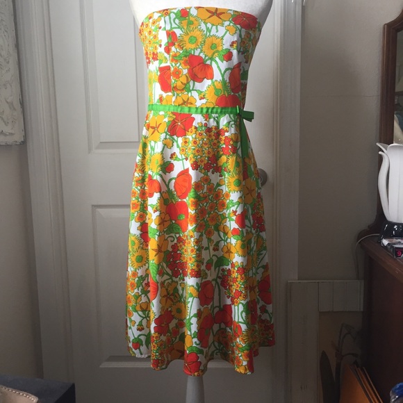 Eva Franco Cotton Strapless Dress. 10 - Picture 10 of 11